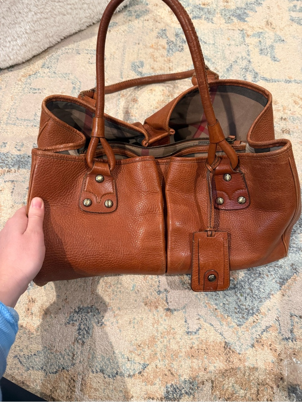 Burberry Tan Brown Leather Shoulder Bag